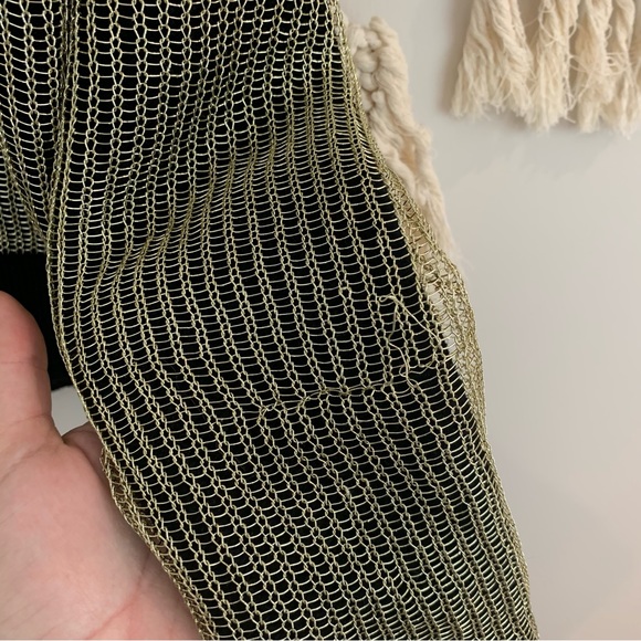 Superdown Loraine Black & Metallic Gold Oversized Cropped Cardigan - Picture 6 of 9